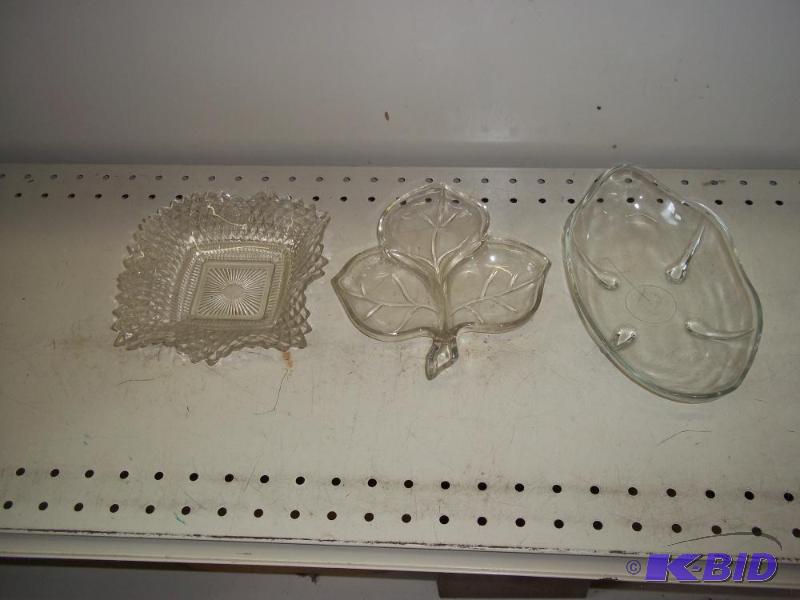 lot 222 image: 3 Glass Serving Dishes...