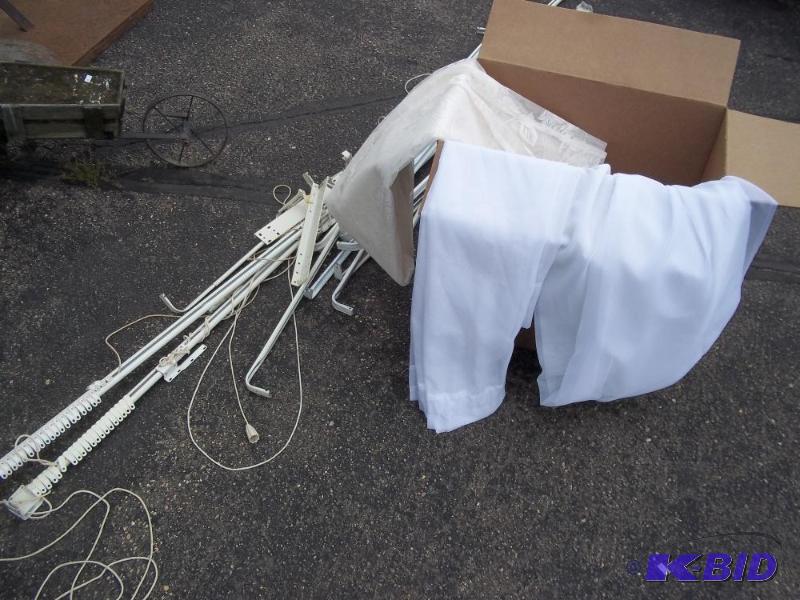 lot 234 image: Box of White Curtains with rods...