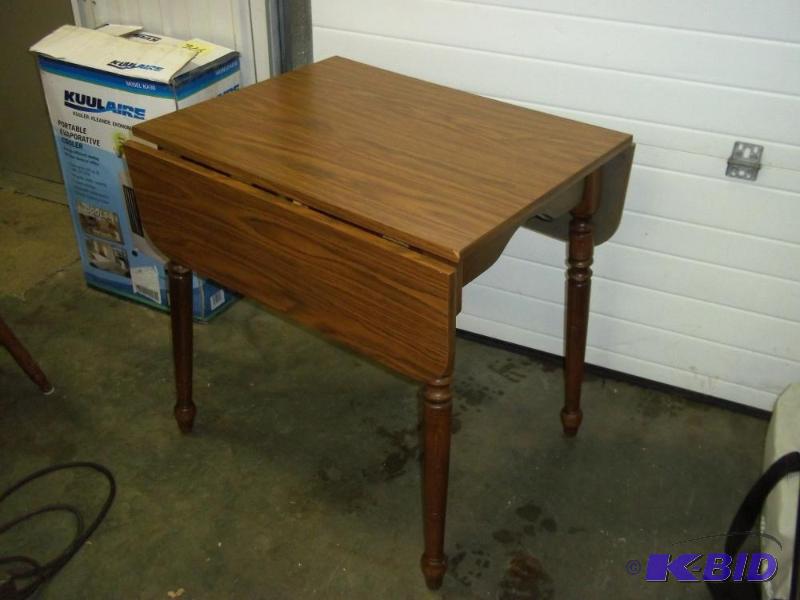 lot 318 image: Wood Drop Leaf Table...