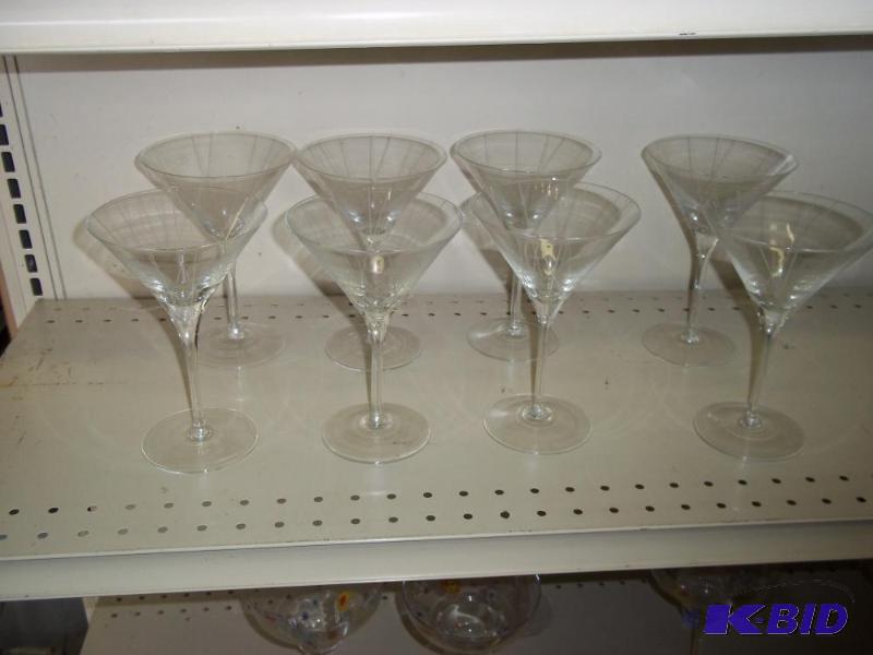 lot 37 image: Crystal Set of 8 Martini Glasses...