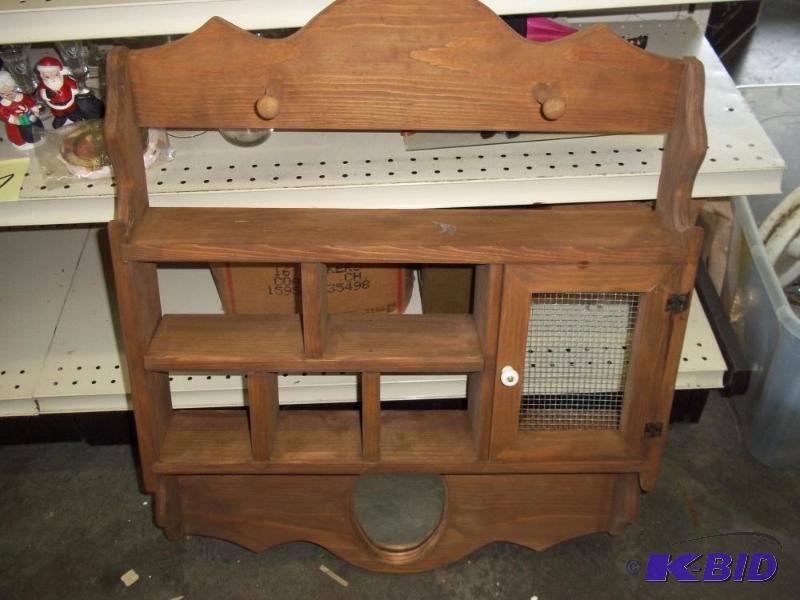 lot 372 image: Wood Shelf with Door...