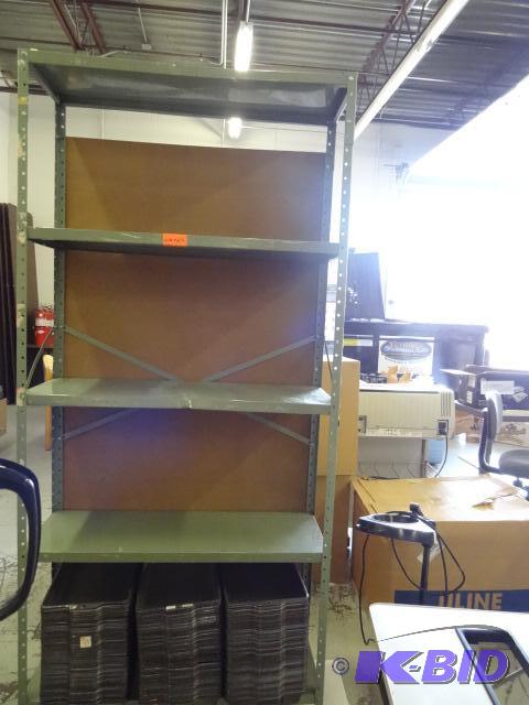 lot 120 image: Metal Shelving unit. No contents. 36 x 12 x 7...
