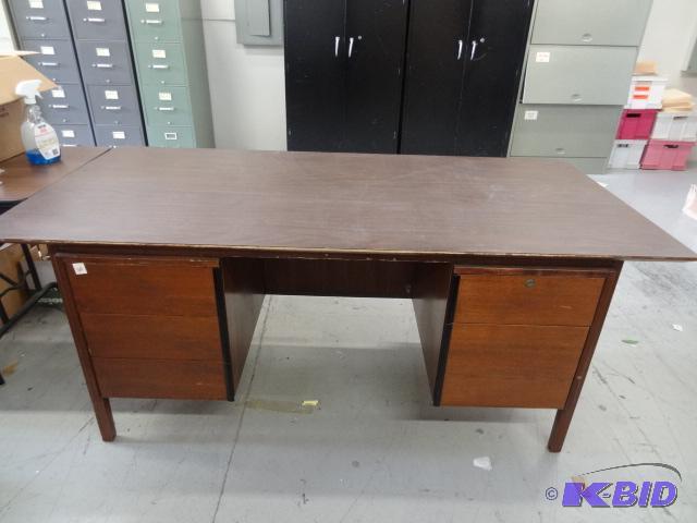lot 160 image: 70 x 34 x 29 wood desk...