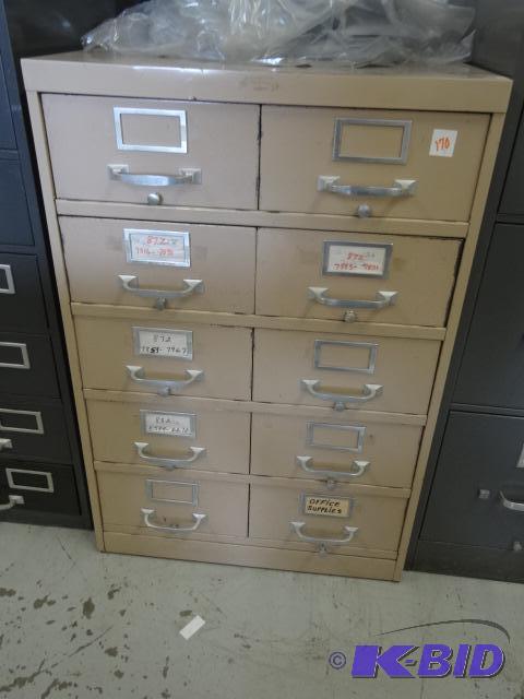 lot 170 image: 10 drawer cabinet for index cards. 23 x 29 x ...