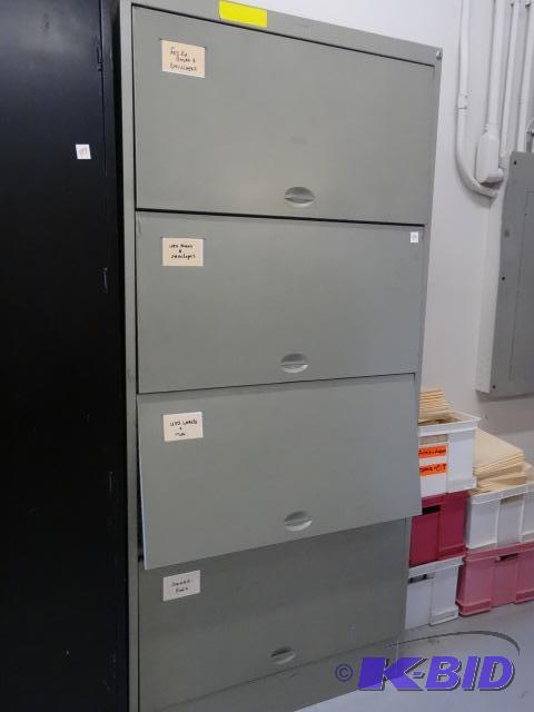 lot 176 image: Metal lateral file cabinet. Doors slide in. 3...