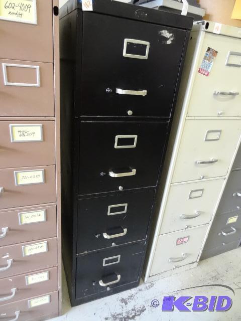 lot 182 image: 15" metal 4 drawer file cabinet....