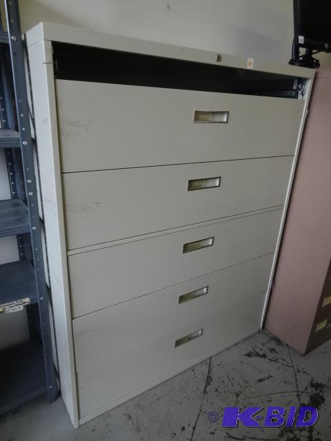 lot 186 image: 5 drawer cabinet. Shalow drawers. 42 x 18 x 5...