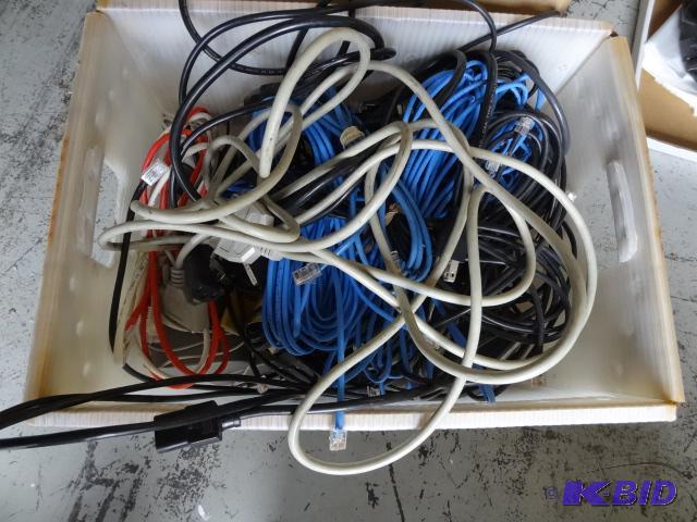 lot 201 image: Box of Misc. Computer Network Cords...