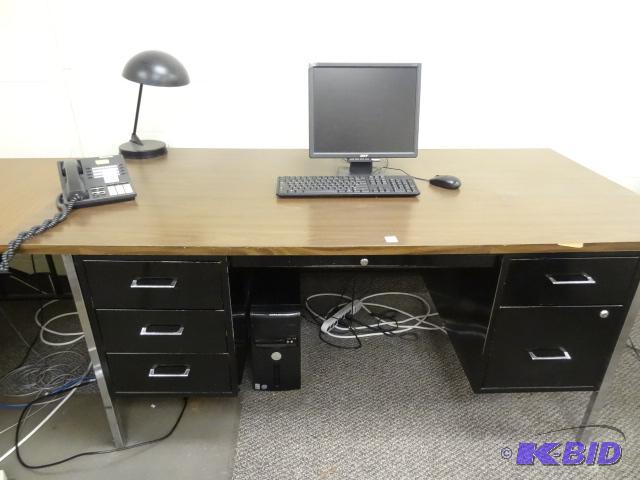 lot 211 image: Metal Office Desk. 72 x 36 x 29. Bring Help t...