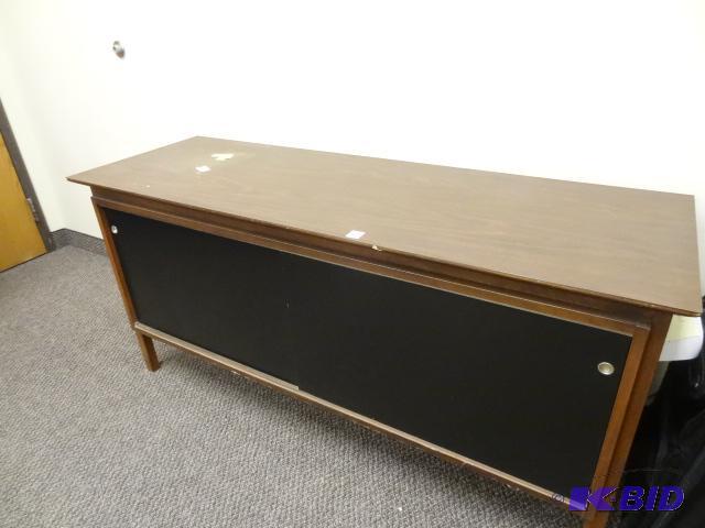 lot 213 image: Wood Credenza with Slideing Doors. 60 x 20 x ...