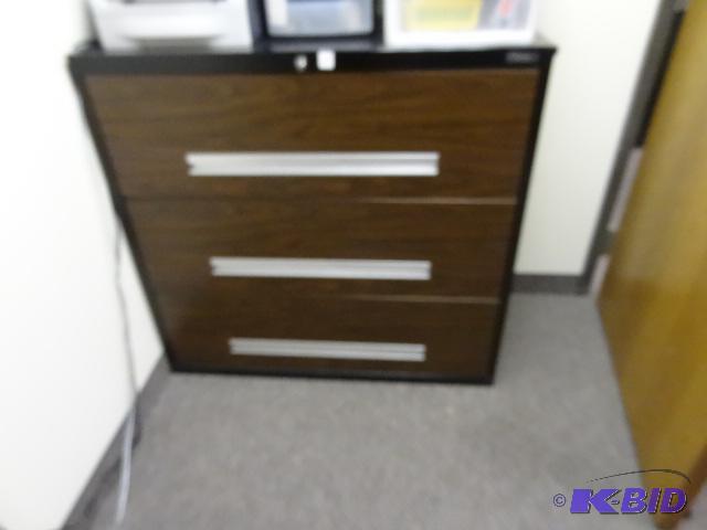 lot 232 image: Metal 3 drawer lateral file. 42". Bring ...