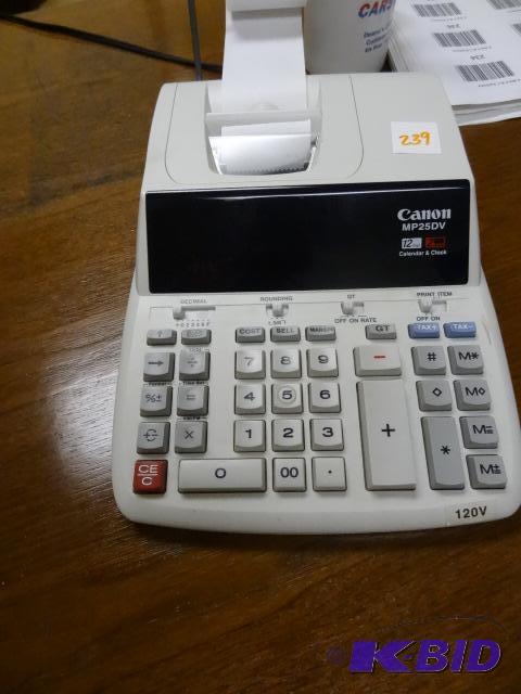 lot 239 image: Canon MP25DV printing calculator....