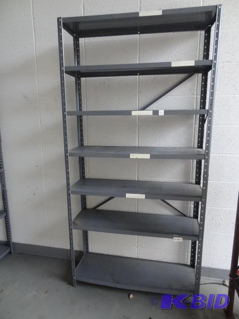 lot 4 image: 36 x 12 x 73 metal shelving unit....
