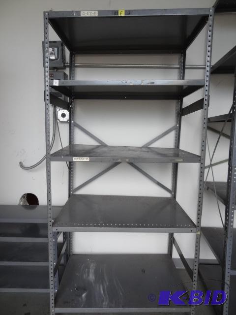 lot 6 image: 36 x 24 x 75 metal shelving unit....