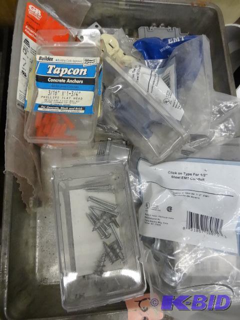 lot 84 image: Bin of Electrical and Hardware...