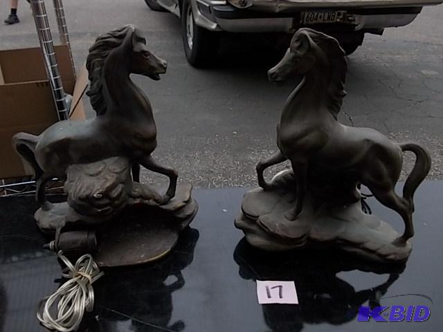 2-Ceramic Horse Lamps...