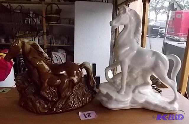 2-Ceramic Horse Lamps...