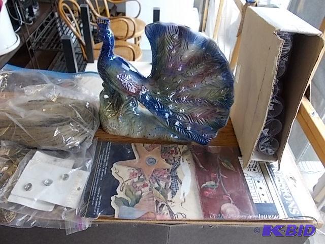 Fancy Peacock Figure, Old Sewing Buttons, Hai...