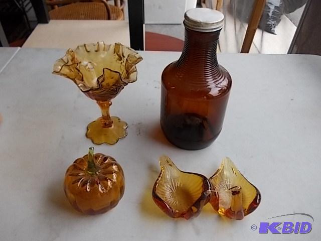 Box Lot-Amber Glass &amp Brown Bottle...