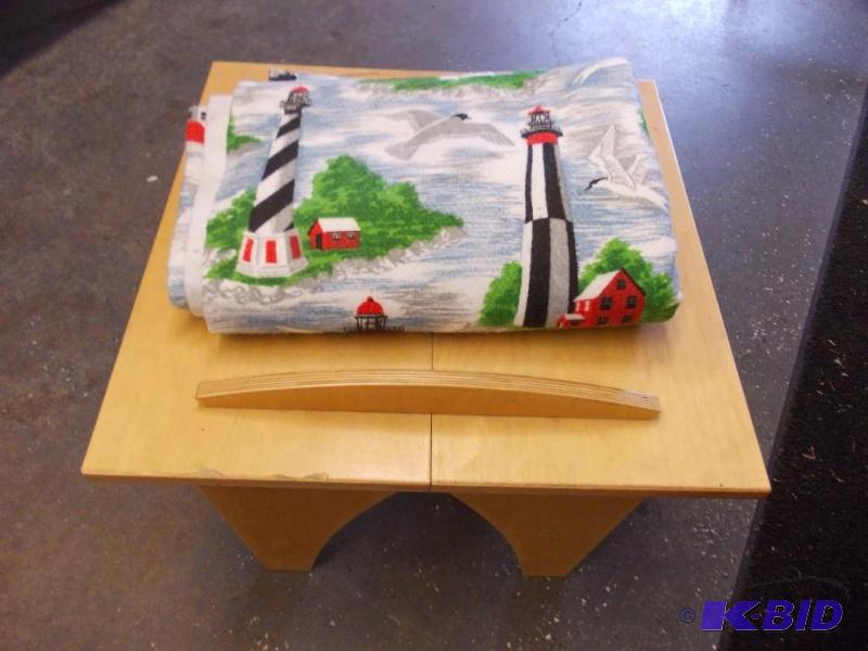 Small Table 23x23x16 &amp Lighthouse Blanket...