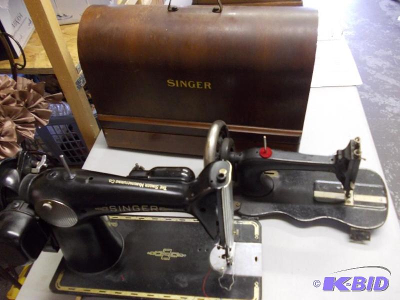 2-Vintage Singer Portable Sewing Machines, 1-...