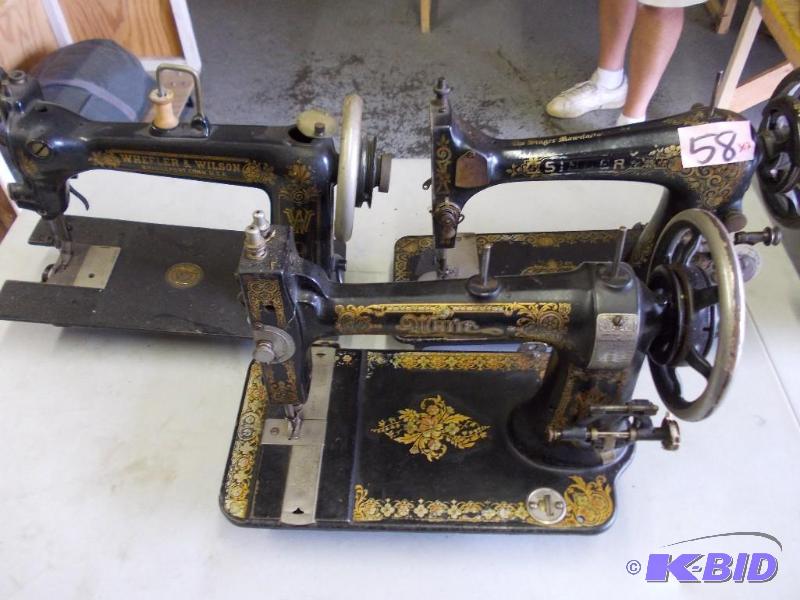 3-Vintage Sewing Machines (1-White, 2-Other)...