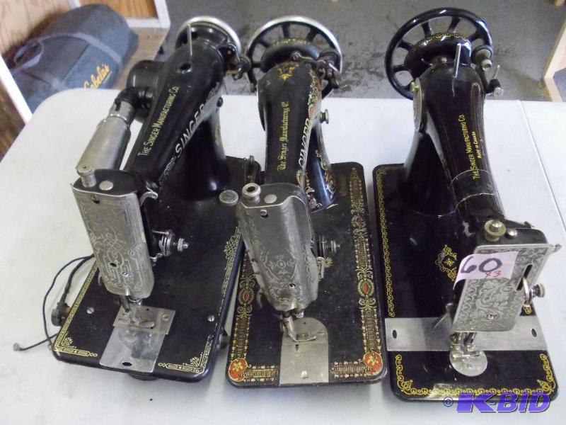 3-Vintage Singer Sewing Machines...