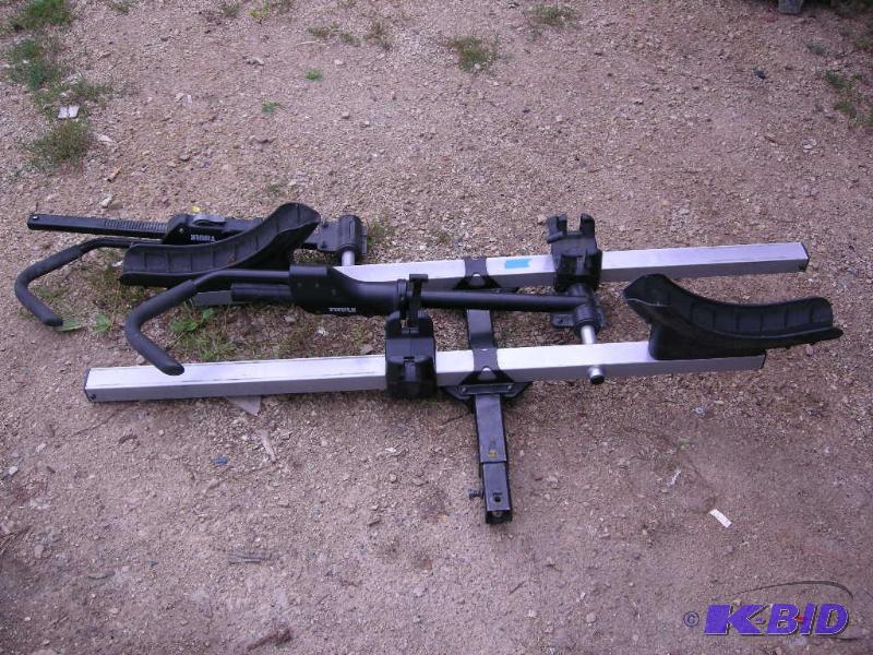 lot 126 image: Thule Bicycle rack, rear receiver hitch, 2 bike adjustable