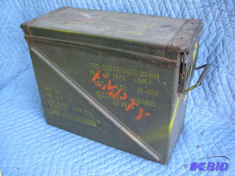 lot 55 image: Ammo box, 20mm, 1971