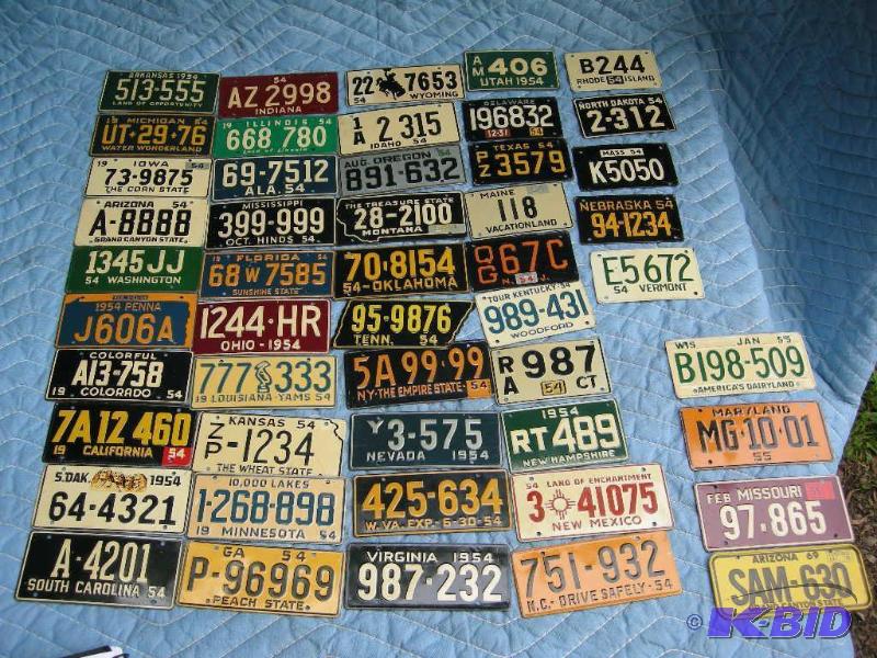lot 90 image: 1954 mini license plates - 40
