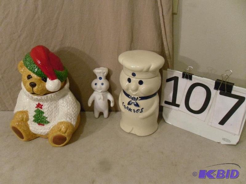 lot 107 image: Vintage Pillsbury Dough Boy Cookie Jar (crack...