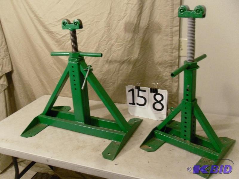 lot 158 image: Pair of Adjustable Pipe Rolling Stands  Mate...