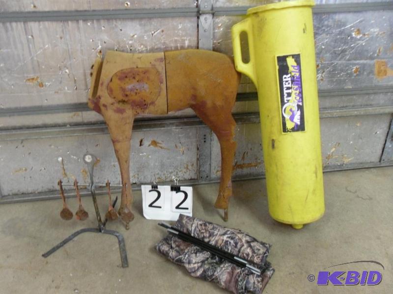 lot 22 image: 2 Practice Targets, Ice Auger Cover, and a Sm...