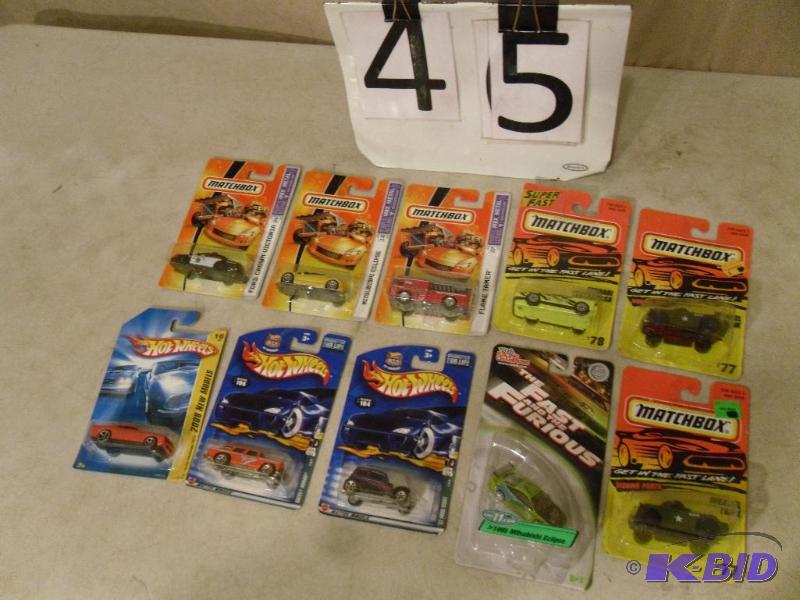 lot 45 image: Lot of 1o New Hot Wheels  Matchbox Cars....