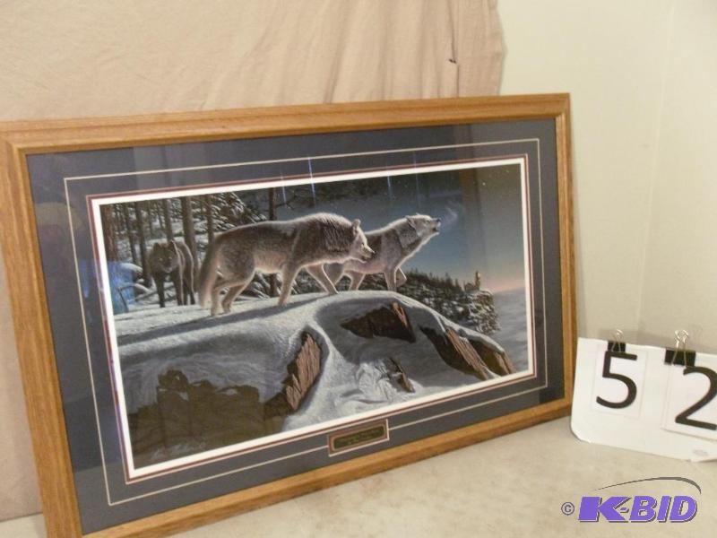 lot 52 image: Moonlight Prowlers by Kim Norlien Framed Prin...