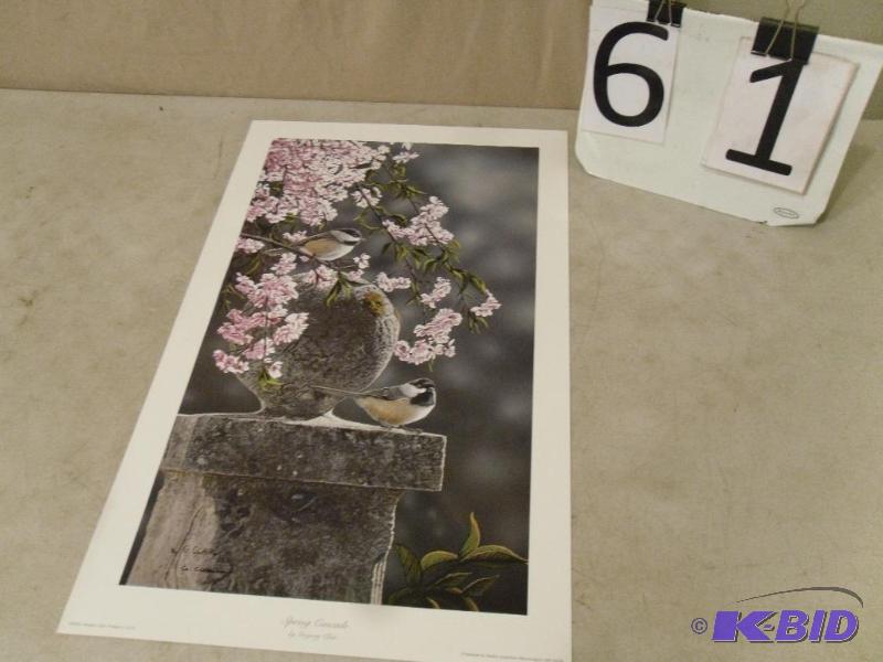 lot 61 image: Spring Cascade By Greg Clair Print. Measures ...