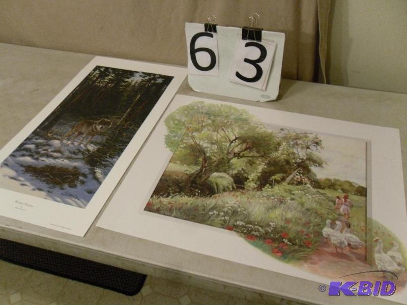 lot 63 image: Lot of 2 Prints. Larger one marked Stevenson ...