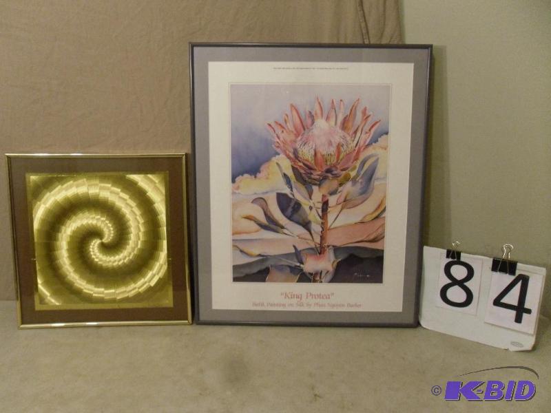 lot 84 image: 2 Framed Pictures. King Protea&nbspPrint of ...