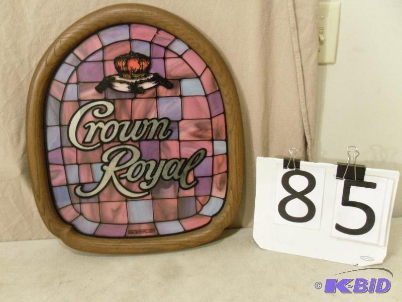 lot 85 image: Framed Crown Royal Wall Hanging. Approximatel...