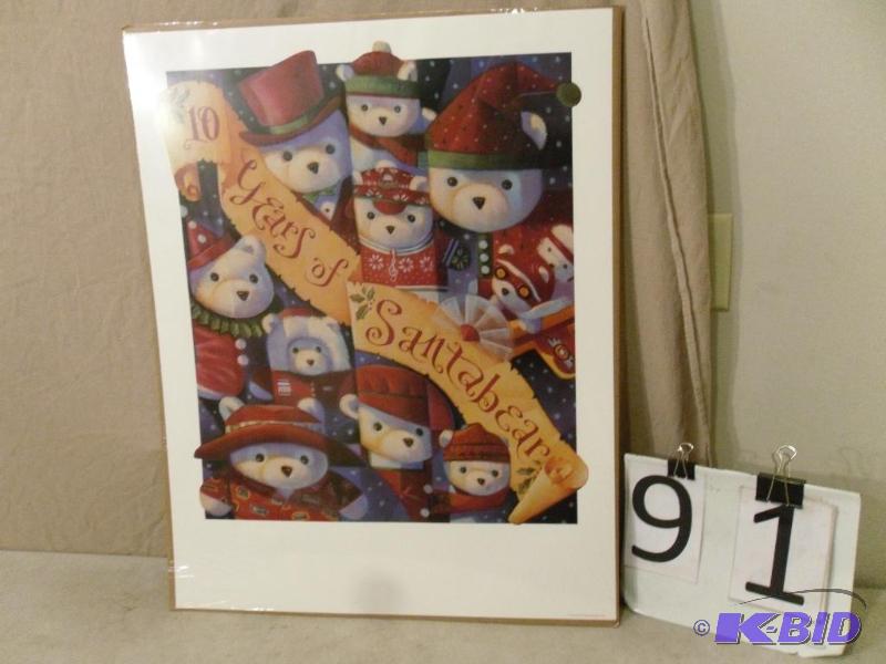 lot 91 image: Collectible 10 Year Anniversary Santa Bear Po...