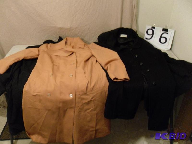 lot 96 image: Lot of 3 Vintage Coats. Hallocks from Hibbin...