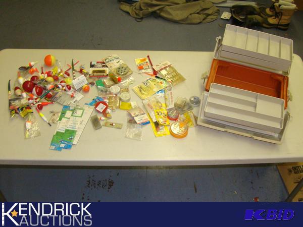 Lot of Fishing Bobbers, and Accessories with Tackle Box