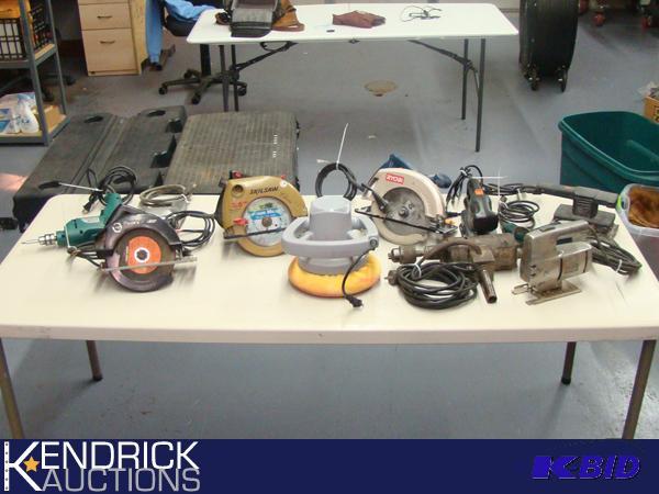 Lot of Electric Saws, Drills, and Sanders