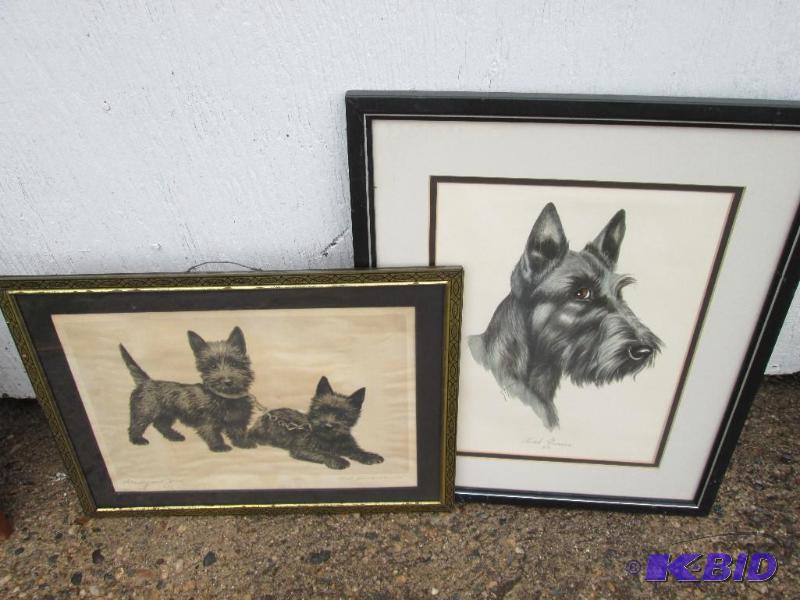 2 framed artwork- Scottie Dogs 18&quotx15&qu...