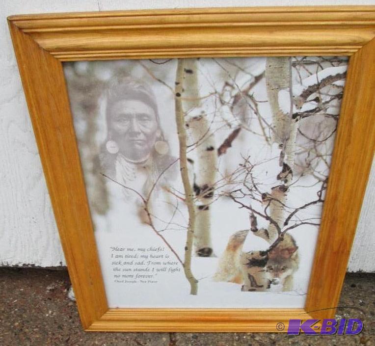 framed print of a wolf chief 24&quotx21&quo...