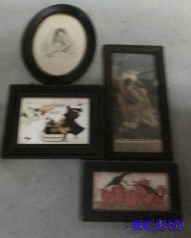 lot of 4 framed artwork &quotNow I lay me do...