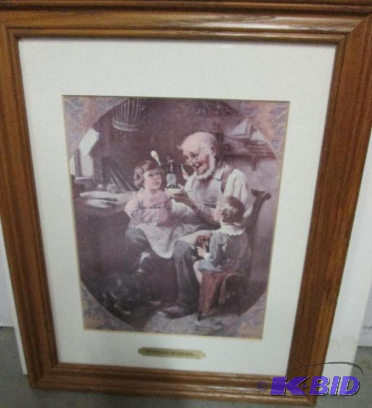 framed artwork- Norman Rockwell 16.5&quotx14...