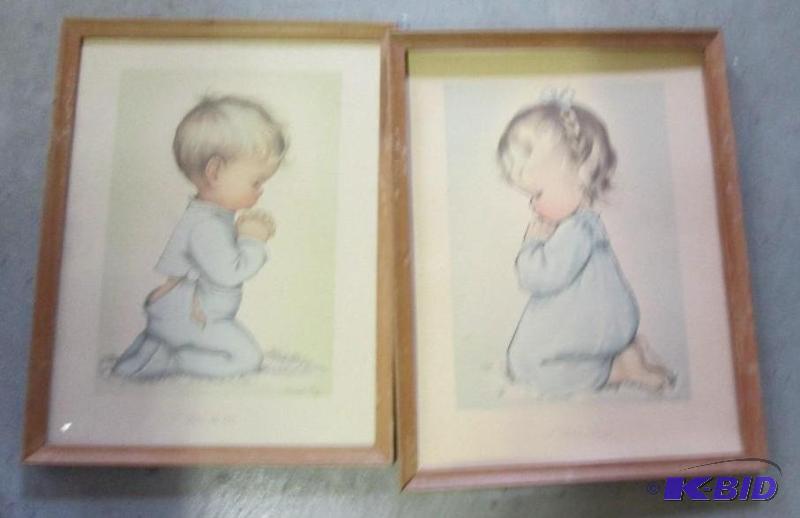 framed prints- 2 one with glass one without, ...