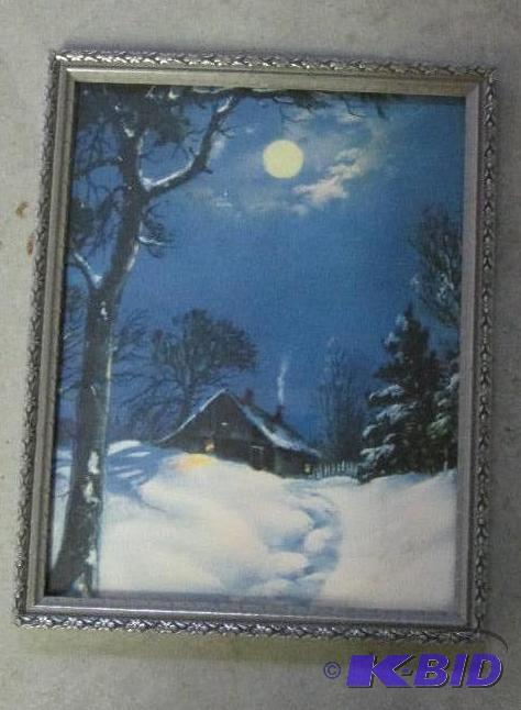 framed print- snowy country scene 8&quotx 10...