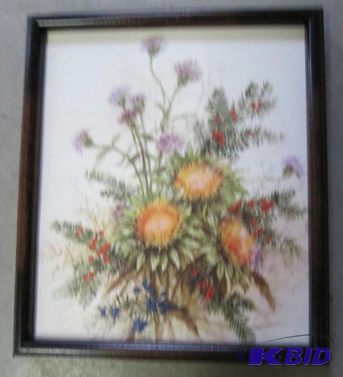 framed print of flowers 13&quotx 15&quot...